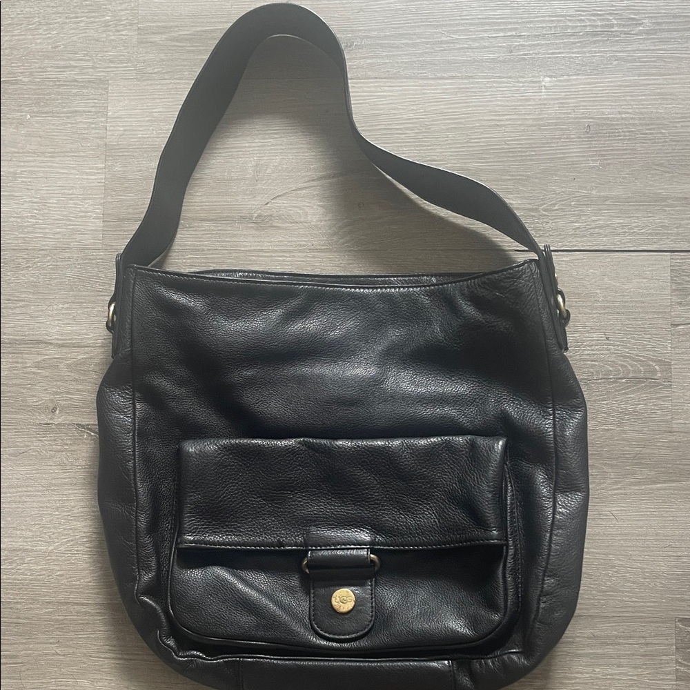 UGG Black Leather Shoulder Bag